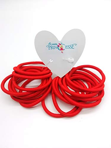 36 Stück Dicke 4mm Rot Elastische Haargummis Schuluniform Rot Haargummis Pferdeschwanz Halter Haargummis für Frauen Mädchen Haargummis