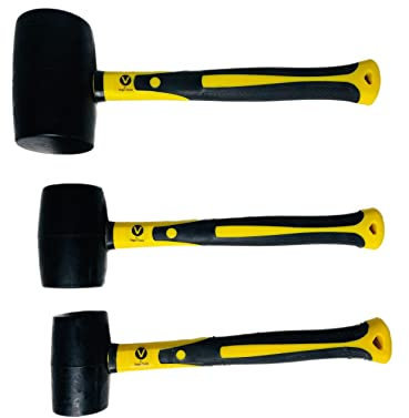 Vago-Tools Gummihammer 370/500/1200g Schlosserhammer 3 tlg Set