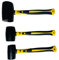 Vago-Tools Gummihammer 370/500/1200g Schlosserhammer 3 tlg Set