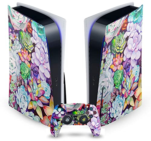 Head Case Designs Offizielle Mai Autumn Saftig Kunst Mix Vinyl Frontplatte Haut Gaming Aufkleber kompatibel mit Sony Playstation 5 PS5 Disc Edition Console & DualSense Controller