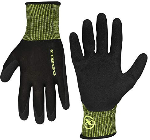 Flexzilla GC220L - Guante de látex de espuma, color negro, L de uso general, grande