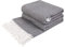 LYHome Baumwolldecke - Tagesdecke Kuscheldecke & Überwurfdecke, Bettdecke Sofadecke Couchdecke & Wohnzimmerdecke, Decken Couch, Baumwolle Plaid Decke Sofa Große (140x200 cm | Grau mit Weiß Diamant)