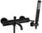 Rea Badewannenarmatur LUNGO BLACK Wasserhahn Badewanne Einhebel Wannenarmatur mit Handbrause Badarmatur aus Messing Mischbatterie Wandmontage (Schwarz)