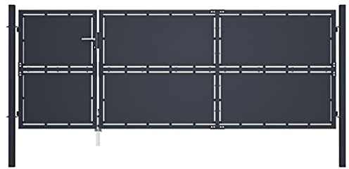 Red Cup Living vidaXL Gartentor 350x125 cm Stahl Anthrazit Gartentor Gartentor Gartentor