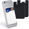 kwmobile 3X Tarjetero para móvil - Funda para Tarjetas de Silicona - Tarjetero para Pegar en la Parte Trasera - Negro/Negro/Blanco