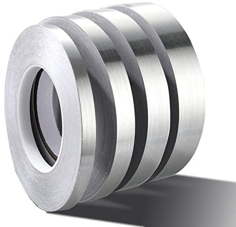 AXYWINBO Cinta Adhesiva Decorativa,50m * 2.5cm Piso Pegatinas Plateado Pegatina Pared Impermeable Brecha Cinta de Sellado para Gabinete,Cocina,Lavabo,Inodoro,Esquina,Cuarto de baño Decoración