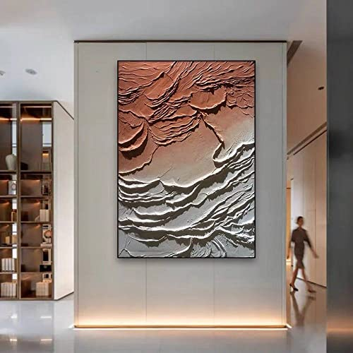 Handgemalte Acrylbilder,Abstract Stereo Thick Texture Tidal Modern Hand Painted Oil Paintings Original Artwork Canvas Wall Art Knife Mural for Living Room Office Home Decor,50X70Cm(20X28Inch)