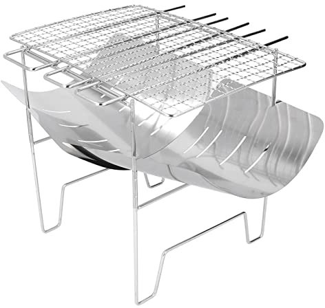 Klappbarer Lagerfeuergrill, Camping-Feuerstelle, Outdoor-Holzofenbrenner, tragbarer Campinggrill mit Tragetasche für Rucksackreisen, Wandern, Picknicks, Angeln