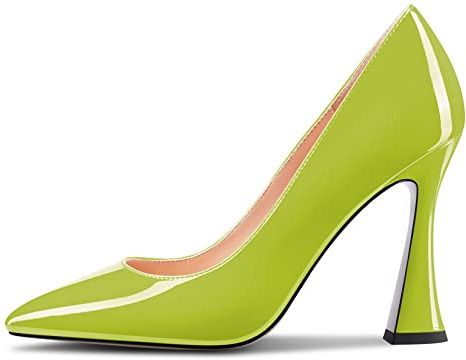 Castamere Donna Spillo Alto High Tacco Heel a Punta Slip-on Pumps Sexy Dress Classico 10 CM Heels Verde Lime 37 EU