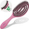 MarQus - Cepillo cerdas de jabali, desenreda todo tipo de cabello, diseño antitirones en espiral para dar más brillo y volumen