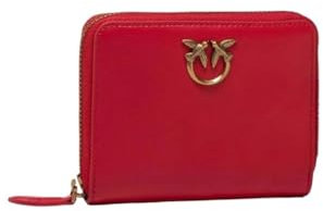 Pinko Taylor Zip Around Vitello Seta, Accessori da viaggio- Portafogli Donna, R30q_rosso-antique Gold, 13