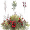 EIGTWEN 50 Stück künstliche Tannenzweige, rote Beeren, Weihnachtsdekoration, Toter Zweig, für Weihnachtsblumenarrangement, Dekoration, unverzichtbare Weihnachtsdekoration