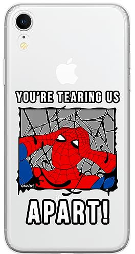 ERT GROUP mobile phone case for Iphone XR original and officially Licensed Marvel pattern Spider Man 035 optimally adapted to the shape of the mobile phone, partially transparent