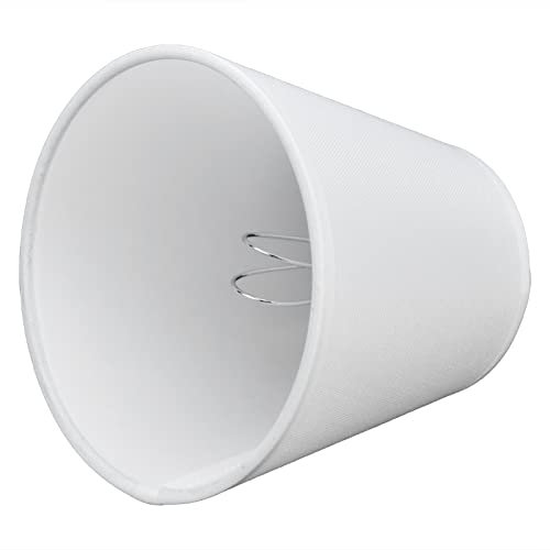 HERCHR Petit Abat-Jour Blanc, 2 Pièces Pince Baril sur Abat-Jour Mini Abat-Jour Baril Tissu Abat-Jour Lustre Remplacement Abat-Jour(Blanc)