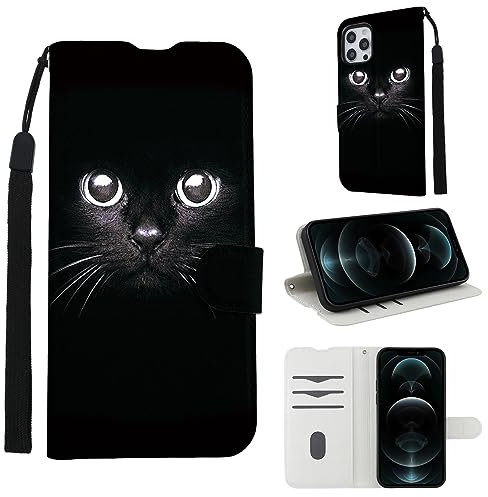 Yoedge Cover con Cordino per Apple iPhone 14 Pro Max 6,7 Pelle PU Custodia a Libro Flip Portafoglio Caso con Creativo Aesthetic Modello Gatto Disegni, Magnetica Supporto Case per iPhone 14 Pro Max
