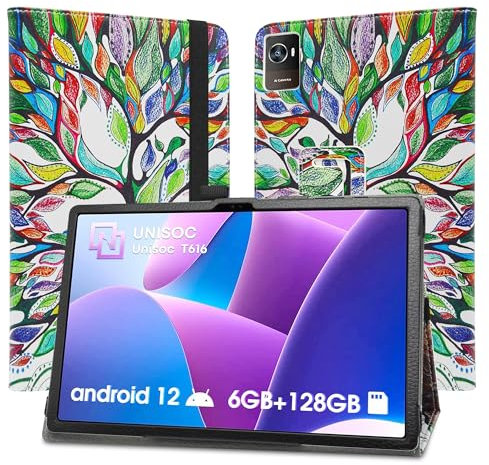 JRTAL Custodia per OUKITEL OKT3, PU Pelle Slim Flip Case Cover Protettiva Pieghevole Stand Cover per OUKITEL OKT3 10.51 Tablet - Love Tree