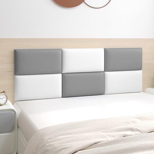Sparklenut 2 Stück 40 * 30cm, Polsterplatte, als Bettkopfteil oder Aufprallschutz, Dekoratives Wandpaneel, Wandpolster Kinderzimmer, Wandpaneele Gepolstert (Grau, 40 * 30cm丨2 Stück)