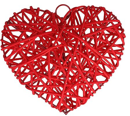 IMIKEYA 15cm Rattan Heart Pendant Red Woven Takraw Ball Decorative Hanging Ornament for Home Wedding Party and Kindergarten Decoration