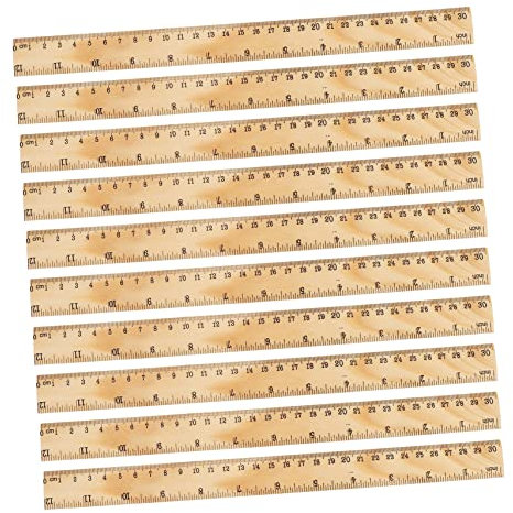 TEHAUX Holzlineal-set 25-teilig 12 Zoll Zum Lernen Basteln Lehren