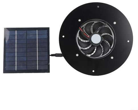 CNANRNANC 20 W Solar Powered Solar Panel Extractor Fan for Chickens and Dog Kennels for Outdoor Use 30 x 30 x 3 cm, G25KV1YVIW63F6254M65798