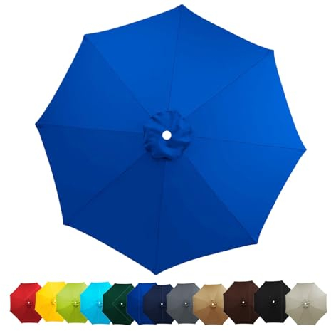 Toldo de repuesto para sombrilla de 3 metros, 8 varillas, Cubierta de Repuesto para sombrilla de patio trasero, piscina, sombrilla voladiza, 2m 2.7m resistente Cubierta de Repuesto ( Color : Navy , Si
