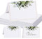 50Pcs Marque Place Motif Verdure 8,5x5,5cm Porte Nom Carton Placement Carte Prénom Blanche Décoration Table pour Mariage Baptême Anniversaire Fête (A)