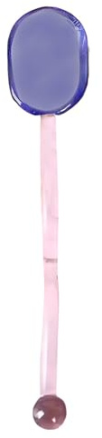 Turbokey Glass Spoons, Heat Resistant Transparent Crystal Teaspoons 6.1 Inches Mini Coffee Stirring Spoon,for Cold Drink Yogurt Cocktail Desserts Ice Cream Appetizers (Pink Handle)