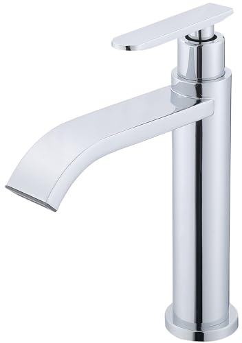 HOMELODY Wasserfall Kaltwasserhahn Wasserhahn Kaltwasser Kaltwasserhahn gäste wc Kaltwasser Armatur Wasserhahn Bad Armatur Waschtischarmatur für Waschbecken Klein Badzimmer