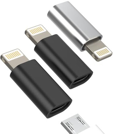 Lightning Charging Adapter(3 Stück)micro USB Mutter auf für Apple Männlich Stecker Converter MFI Certified für iPhone 14 Pro Max 7 8 Plus Android Ladekabel Buchse Converter Data Sync Ladegerät Zubehör