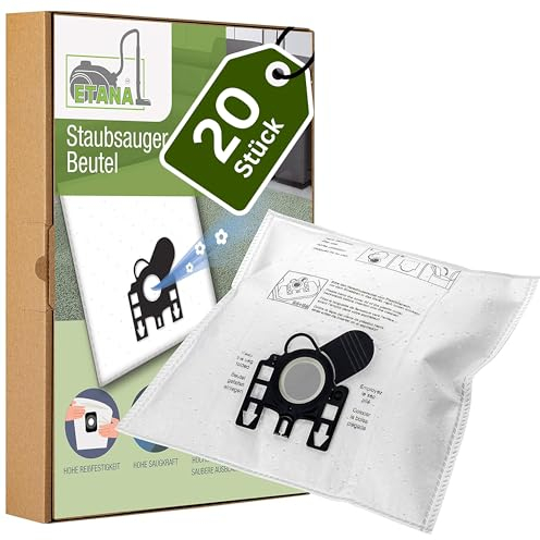 20x Etana Staubsauger-Beutel kompatibel mit Miele Staubsaugern - 20 Stück Staubbeutel reißfest mit Hygiene-Verschluß