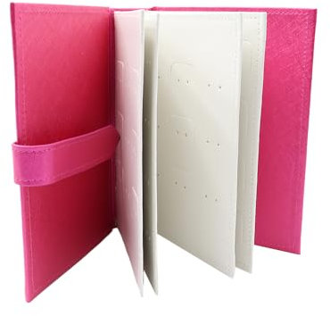 Ieron Stylish Supple PU Leather Earring Book, Earring Storage Organiser, Portable Jewelry Organizer for Traveling Women (Rose Red)