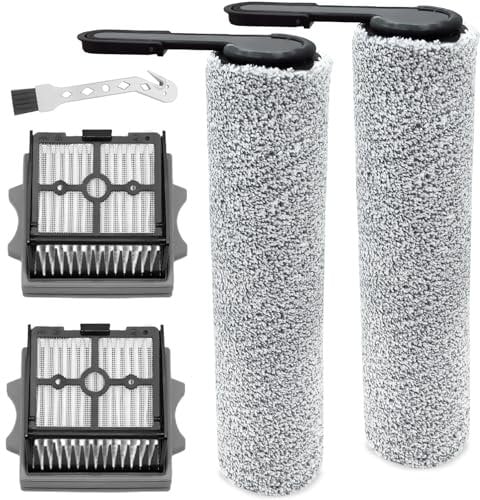 DianSung Parti di ricambio per Tineco Floor One Stretch S6/SWITCH S6/S6 stretch lite/S7 Stretch Ultra/S9 Artist aspirapolvere per liquidi e asciutti, set di accessori 2 Rulli per spazzole + 2 Filtri