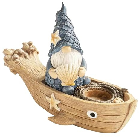 Bsbkoj Kleine Wichtel, Gartendekoration für Wichtel, Segelboot-Zwergstatue aus Kunstharz | Gartenzwergfiguren, Schreibtisch-Ornamente, Gartenfiguren, Gartenfiguren aus