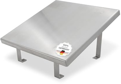 Kaminhaube Schornsteinabdeckung Edelstahl Außen - Für Schutz vor Regen & Witterungseinflüssen - Regenhaube Schornstein rostfrei & beständig - Kaminabdeckung Schornsteinhaube Eckig (Schräg 400x400mm)