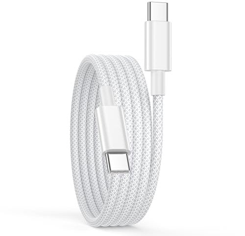 Cable USB C a USB C 2M, Cable USB C Carga Rapida para iPhone 16/15/15 Pro Max/15 Plus, Macbook, iPad Pro/Air, Xiaomi,Samsung Galaxy,60W Nailon Trenzado Cable Cargador Tipo C Cable USB C to USB C Cable