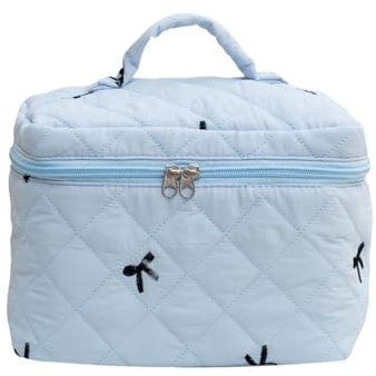 Sac de rangement de maquillage avec nœud brodé, sac de rangement pour toilettes, sac à boulettes polyvalent à la mode, sac de maquillage pour rouge à lèvres Yjs227, c, Taille unique