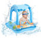 AOUVT Kinder schwimmring mit Sonnendach，Schwimmring Stuhl für Kinder, Blau Schwimmring mit Lustiger Glocke, Hilfsmittel zum Schwimmen für Kinder, Geeignet für Kinderschwimmringe von 3-36 Monaten