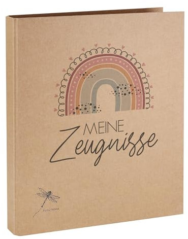 Striefchen® Zeugnismappe mit Regenbogen-Motiv, personalisierbar oder neutral, A4, Namensaufdruck (Regenbogen ohne Namen)