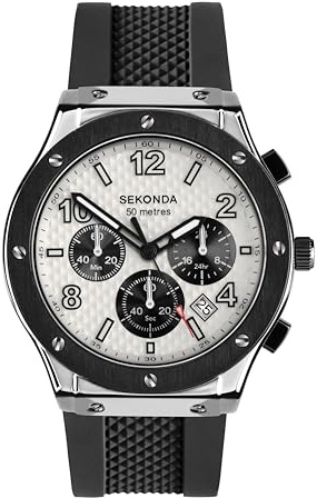 Sekonda Titan Mens Analogue Watch 42mm dial | 50 Metres Water Resistance, mineral glass crystal, day and date display, ion-plated case