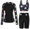 GRACE KARIN Summer Rash Guard Swimsuit Womenlong Sleeve Shirts Surfing Swimming Tops Lightweight Quick Dry Swimsuits Flower Black XXL