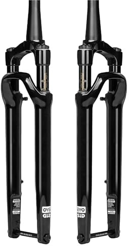 DHNCBGFZ Forcella Ammortizzata Bici da Strada 700C Forcella for Bici da Strada Gravel 50mm Escursione 100 * 12mm Perno Passante Blocco Manuale Freno A Disco Forcella Anteriore Bici(Gloss Black)