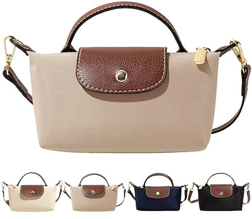 Dreaku Handtasche Damen, Damen-Schultertaschen, Shopper Schultertasche, Wasserdichte Umhängetasche, Faltbare Handtasche Schwarz Für Leisure Travel Büro Schule Einkauf (Kaki)
