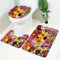 Tapis de Bain Set de 3 Vintage Rose Jaune Tapis WC Lavable Tapis Salle de Bain Tapis Toilette Forme de U Tapis Toilette WC Contour et Couverture de Toilette Tapis Absorbant 45x75 cm