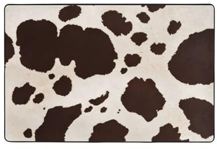 GMSGHJHDR Teppiche für Wohnzimmer, 120 x 182 cm, Kuhfell-Druck, für Wohnzimmer, waschbarer Teppich, weicher Eingangsbereich, rutschfeste Unterseite, moderne Schlafzimmerteppiche für Esszimmer
