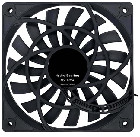 Kueohse Mute 120mm 12cm PWM Cooling Fan Slim 12mm,New 120X120X12mm DC 12V 0.25A 1400RPM Computer PC Case Chassis Cooler Quiet