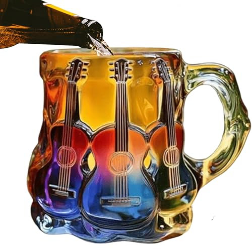 Guitar Mug - Mug with 3D Print and Artistic Design - Heat Resistant Musicians Collection Gift for Friends Family Adults and Colleagues