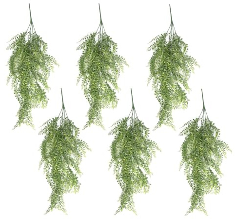 Leaf Artificial Hanging Plants Multipacks Fire Resistant UV Resistant, 6 X 82cm Button Fern
