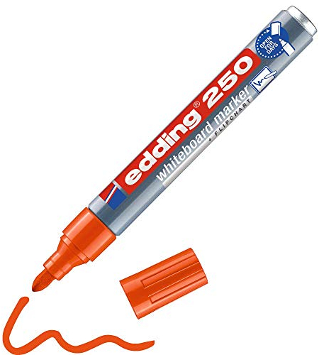 edding 250 Whiteboardmarker - orange - 1 Whiteboard Stift - Rundspitze 1,5-3 mm - Boardmarker abwischbar - für Whiteboard, Flipchart, Magnettafel, Pinnwand, Memoboard - Sketchnotes