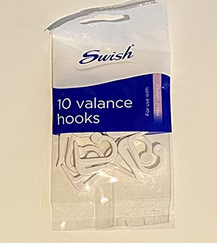 Swish Ultra Valance Hooks, White, 10 Pack