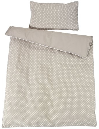 Schardt 135020000 1/686 2-teilige Bettwäsche, Pünktchen, beige